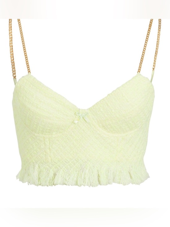 Alexander Wang Tops - ALEXANDER WANG Tweed Chain Strap Bra Bustier Top - Highlighter - NWT - Size 2